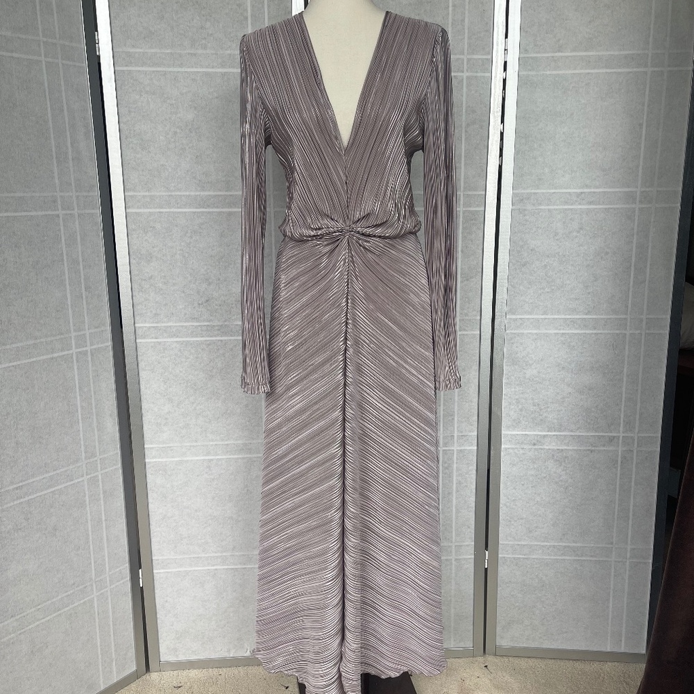 NWT ROTATE by Birger Christensen Raindrops Number 7 Pleat Midi Dress sz 8